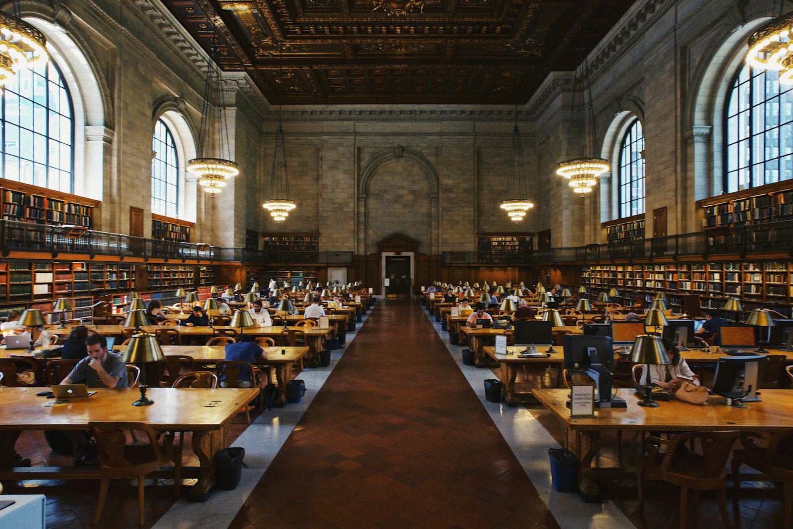 Students working together in a university library