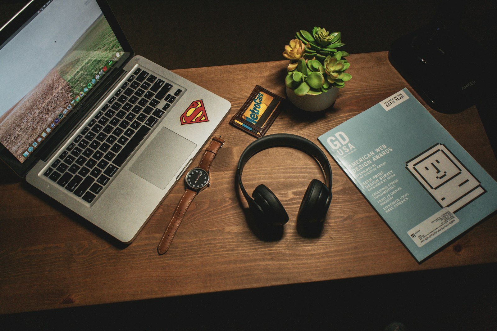 Laptop and headphones set up for a study session